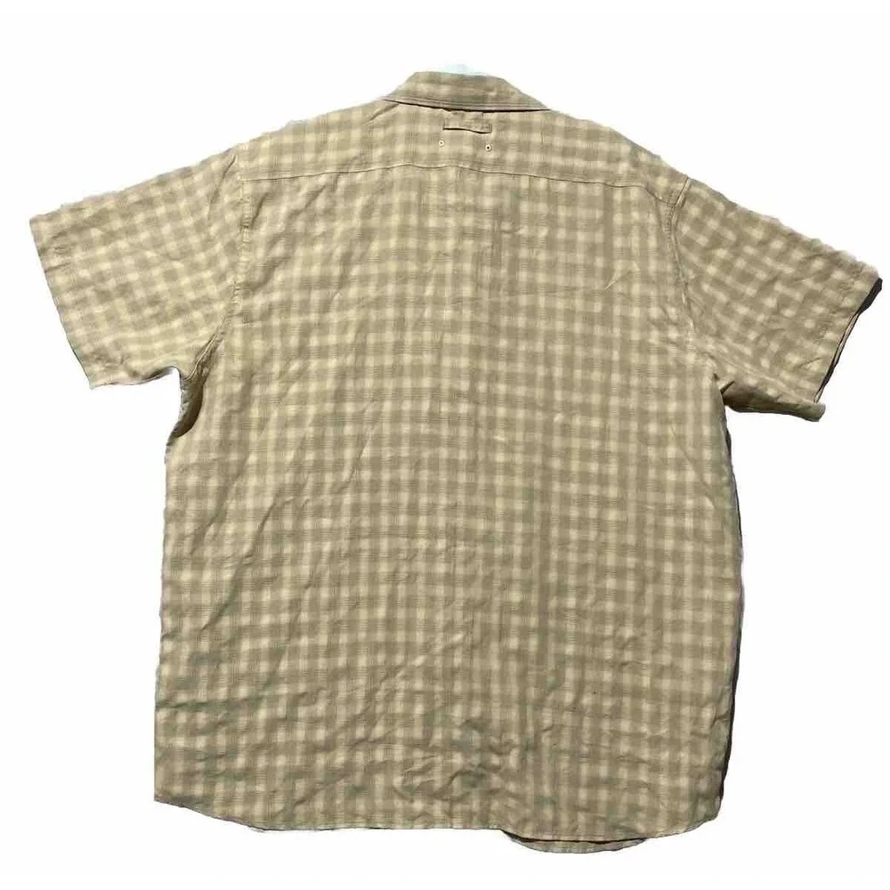 The North Face Button Up Shirt Men's 2XL Beige‎ Plaid Nature Hiking Gorpcore
